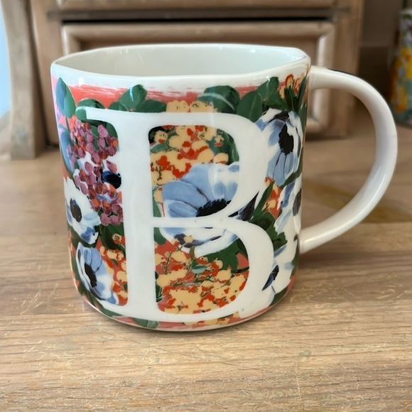 Anthropologie “B” Mug Dawn Monogram Floral - Picture 1 of 6